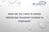 We Provide The Best Bike Transport Services in Hyderabad