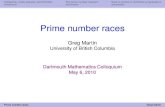 Greg Martin University of British Columbia May 6, 2010gerg/slides/Hanover-6May10b.pdf · 2010. 5. 7. · May 6, 2010 Prime number races Greg Martin. Chebyshev, pretty pictures, and