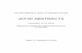 JCF20 ABSTRACTSjcfrs.org/JCF20/jcf20-abstracts.pdf · 2019. 11. 30. · Reactions. As for anomalous heat, ... Y. Iwamura et.al, “Elemental Analysis of Pd Complexes: Effects of D2