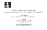 American Academy of Acupuncture and Oriental Medicine Catalog … · 2020. 8. 28. · 1925 1 American Academy of Acupuncture and Oriental Medicine Catalog 1/1/2019-12/31/2020 AAAOM