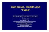 Genomics, Health and Race - National Human Genome Research … · 2010. 12. 7. · Genomics, Health and “Race” Physician Assistant Competencies for Genomic Medicine Where We Are
