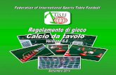 Federation of International Sports Table Football (FISTF ......(3) Back se il colpo è un movimento posizionale o un rientro dal fuorigioco. Se il back è richiesto, l’arbitro riposizionerà