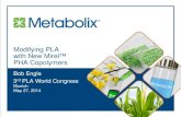 Yield10 Bio - Modifying PLA with New Mirel™ PHA Copolymers · 2014. 7. 9. · ~100% Bio-based – Made from renewable raw materials – Can use industrial sugars and non- food plant