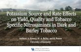 Potassium Source and Rate Effects on Yield, Quality and ......Potassium Source and Rate Effects on Yield, Quality and Tobacco Specific Nitrosamines in Dark and Burley Tobacco Authors: