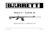 REC7 GEN II - Alabama Precision Gunworks · 2019. 5. 12. · REC7® GEN II Operator’s Manual PO Box 1077 Murfreesboro, TN 37133 USA / 615.896.2938 / 615.896.7313 FAX / mail@barrett.net
