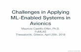 Challenges in Applying ML-Enabled Systems in Avionicsdownload.fortiss.org/public/FoMLAS/2018/FoMLAS18... · 2018. 4. 23. · • Guidelines: “Safety Assessment of Aircraft in Commercial