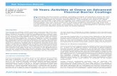 10 Years-Activities at Onera on Advanced...plasma sprayed coatings by use of specially designed feedstock pow - ders and/or by control of spray parameters1. In the case of EB-PVD or
