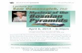 Lecture by Sam Osmanagich, - Blissful HealthBosnian Pyramids April 6, 2014 – 6:30pm Latvian Canadian Cultural Centre, 4 Credit Union Drive, Toronto, ON M4A 2N8 For early registration,