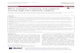 BRCA mutation screening and patterns among high-risk ...Keywords: BRCA1, BRCA2, Manchester score, Familial, Lebanon Background Germline mutations in BRCA1 and BRCA2 genes have important