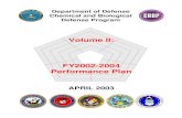 Volume II: FY2002-2004 Performance Plan · 2016. 12. 16. · Volume II: DoD CBDP Performance Plan 1 1.0 INTRODUCTION This volume of the Department of Defense (DoD) Chemical and Biological
