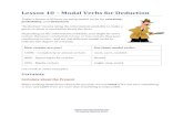 Lesson 10 Modal Verbs for Deduction - Espresso English · 2017. 1. 10. · Lesson 10 – Modal Verbs for Deduction Today's lesson will focus on using modal verbs for certainty, probability,