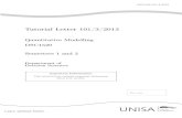 Unisa Study Notes - Tutorial Letter 101/3/2013 · DSC1520/101/3/2013 Tutorial Letter 101/3/2013 Quantitative Modelling DSC1520 ... For other detailed information and requirements