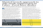 58 Slanted trench approach to side-mode suppression in Fabry–Perot … · 2015. 11. 30. · Fabry–Perot (RW FP) laser diodes using a pair of etched trenches that are slanted to