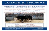 MARKET REPORT & WEEKLY NEWSLETTER · 2020. 1. 31. · TRURO LIVESTOCK MARKET MARKET REPORT & WEEKLY NEWSLETTER Wednesday 29th January 2020 “A ring full of buyers for stores saw