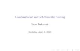 Combinatorial and set-theoretic forcingstevo/todorcevic_berkeley3.pdfStevo Todorcevic Berkeley, April 4, 2014 Outline 1.Baire’s representation theorem 2.First Baire class representability