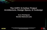 The UHPC X-Caliber Project Architecture, Design Space ......Exascale Design Study •2018 Exascale Machine –1 Exaop/sec –500 petabyte/sec memory bandwidth –500 petabyte/sec interconnect