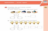Subtraction – break apart › wp-content › ...Subtraction – break apart 1 Complete the part-whole models and subtractions. a) How many children do not have hats? 5 – 2 = b)