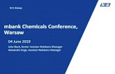 mbank Chemicals Conference, Warsaw€¦ · mbank Chemicals Conference, Warsaw 04 June 2019 Julia Bock, Senior Investor Relations Manager Alexander Enge, Investor Relations Manager.