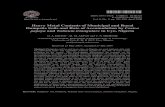 Heavy Metal Contents of Municipal and Rural Dumpsite Soils and … · 2019. 7. 31. · Heavy metal contents (µg/g) of soils in Use Offot dumpsite, (Rural community) and Control site.