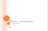 Unit – 3 Operators · 2018. 7. 21. · INTRODUCTION C supports a rich set of operators such as +, -, *,,