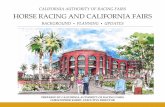BACKGROUND PLANNING UPDATES · 2010. 8. 18. · HORSE RACING AND FAIR REVENUES •Horse racing is the biggest single business is the California Fair industry. • Pari‐mutuel wagering