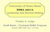 University of Notre Dametimothy-judge.com/documents/EMBA60616Class3finalv4as...2 University of Notre Dame EMBA 60616 Leadership and Decision-Making Please turn in your Readings Summary