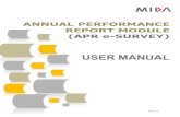 ANNUAL PERFORMANCE REPORT MODULE (APR e-SURVEY) · 2017. 10. 11. · ANNUAL PERFORMANCE REPORT MODULE (APR e-Survey) October 11 , 201 7 User Manual Page 9 1.4 APR e-Survey Data Entry
