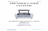 THUNDER LASER MARS-90 THUNDER LASER SYSTEMS...THUNDER LASER MARS-90  THUNDERLASER TECH CO., LTD tech@thunderlaser.com Tel :(86)755 82689501 2 Introduction This manual