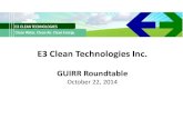 E3 Clean Technologies Inc. - National Academies · October 22, 2014 . E3 Clean Technologies Greenox™ Electrolyzers 2 E3 Clean Technologies Greenox™ Electrolyzers Disruptive Electrochemical