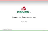 Investor Presentation - PEMEX · Investor Presentation March 2012 . 2 Forward-Looking Statement and Cautionary Note (1/3) Variations If no further specification is included, changes