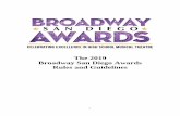 The 2019 Broadway San Diego Awards Rules and Guidelines · 2020. 2. 3. · 4 Section 1 – Our Mission The Mission of the Broadway San Diego Awards® (BSD Awards®), is to utilize