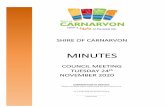 SHIRE OF CARNARVON...2020/11/24  · It is noted in minutes of previous council meetings, that the desire of the Carnarvon Shire is to propose the opening of the Gnaraloo Road on the