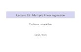 Lecture 15: Multiple linear regression...I Simple linear regression (covariance, correlation, estimation, geometry of least squares) I Inference on simple linear regression model I
