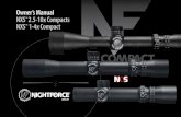 Owner’s Manual NXS 2.5-10x Compacts NXS 1-4x Compact · 2020. 7. 20. · The Nightforce NXS™ 2.5-10x42 riflescope has a parallax adjustment mechanism (parallax on the NXS™ 1-4x24