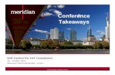 Conference Takeaways FINAL1 - Meridian Global Servicesassets.meridianglobalservices.com/Conference... · 0% Increasing landscape: we use SAP, and anticipate migrating additional entities