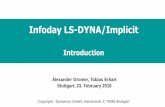 Infoday LS-DYNA/Implicit€¦ · LS-DYNA Implicit Features Outstanding features one code – one license – one input – one output switching between implicit and explicit in one