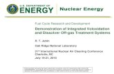 Demonstration of Integrated Voloxidation and Dissolver Off .... Jubin Slides.pdfR. T. Jubin Oak Ridge National Laboratory 31 st International Nuclear Air Cleaning Conference Charlotte,