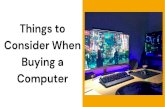 Things to Consider When Buying a Computer