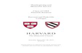 HARVARD...Thanksgiving and Memorial Service Class of 1984 Thirtieth Reunion Harvard and Radcliffe Colleges HARVARD The Memorial Church Saturday, September 20, 2014 9:15 am please silence