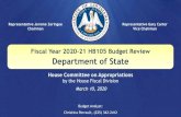 Fiscal Year 2020-21 HB105 Budget Review Department of State · 2020. 3. 7. · Fiscal Year 2020-21 HB105 Budget Review House Committee on Appropriations by the House Fiscal Division