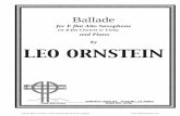 (or B flat Clarinet or Viola) and Piano by LEO ORNSTEIN · 2020. 2. 5. · Ballade by for E flat Alto Saxophone LEO ORNSTEIN and Piano (or B flat Clarinet or Viola) Clarinet Music