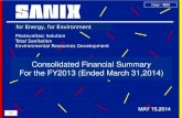 Consolidated Financial Summary For the FY2013 (Ended March … · 2,066 7,277 352.0% 6,467 112.5% advertising expence 829 1,737 209.5% 1,745 99.5% 320 4,410 Bí 5,954 74.1% Oparating