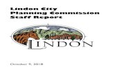 Lindon City Planning Commission Staff ReportNotice of Meeting Lindon City Planning Commission Page 1 of 2 The Lindon City Planning Commission will hold a regularly scheduled meeting