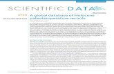 A global database of Holocene paleotemperature records... · 2020. 7. 6. · a global database of Holocene paleotemperature records Darrell Kaufman et al.# a comprehensive database