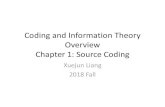 Information Theory and Codingxliang/Courses/CS4450-18F/...Overview •Information Theory and Coding Theory are two related aspects of the problem of how to transmit information efficiently