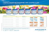 Introducing APO-AMPHETAMINE XR CAPSULES...Mixed Salts Amphetamine Extended-Release Capsules Capsules de sels mixtes d’amphétamine à libération prolongée DIN 024: 45522: 100: