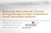 Reversible Metal Hydride Thermal Energy Storage for High ... · Reversible Metal Hydride Thermal Energy Storage for High Temperature Power Generation Systems Author: Ewa Ronnebro,