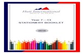 Year 7 13 STATIONERY BOOKLET · 2018. 1. 23. · Pearson Theta Mathematics NCEA Level 2 Workbook (David Barton): ISBN 9781442549494 Mathematics with Statistics 2 1 1 1 1 1 1 1J8 Quad