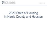 2020 State of Housing in Harris County and Houston · 2020. 9. 2. · - Harris County’s reputation as affordable is at odds with rising housing costs. - Even for median income households,
