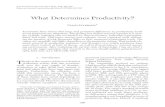 What Determines Productivity?syverson/productivitysurvey.pdf · 2011. 8. 17. · 328 Journal of Economic Literature, Vol. XLIX (June 2011) levels (e.g., Vojislav Maksimovic and Gordon